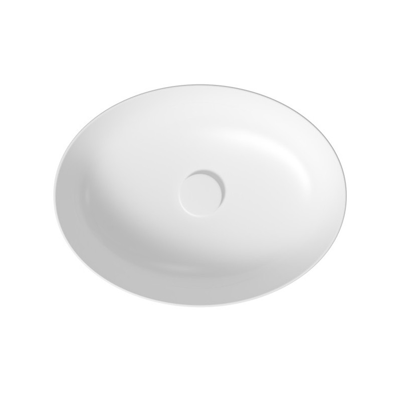 Lavoar pe blat, Cersanit, Larga, oval, 50 cm, alb - 1 | YEO