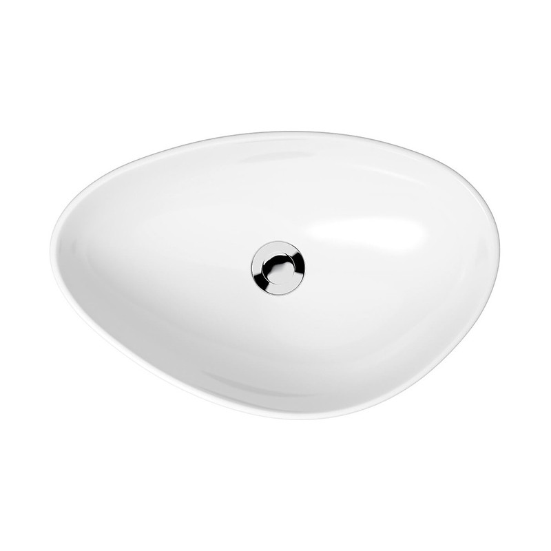Lavoar pe blat, Cersanit, Moduo, asimetric, 55 cm, alb - 1 | YEO