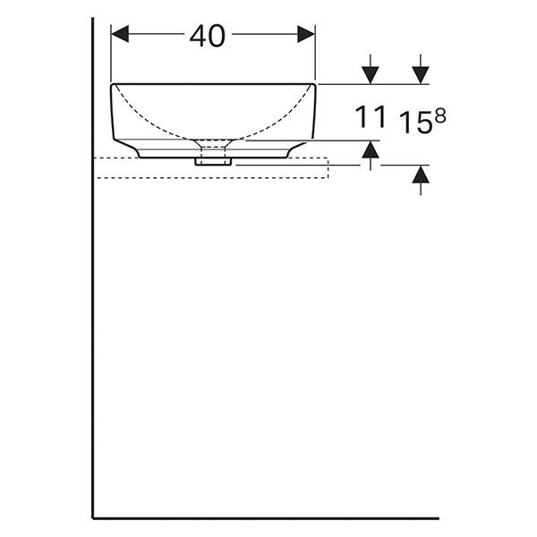 Lavoar pe blat, Geberit, VariForm, eliptic, 40 x 55 cm, alb - 3 | YEO