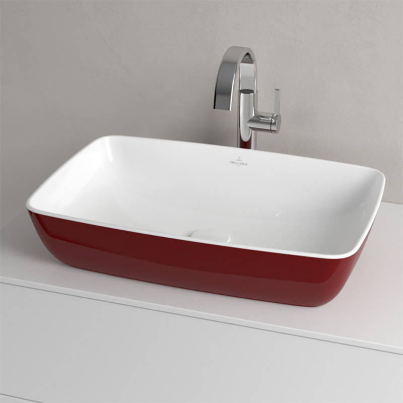 Lavoar pe blat, Villeroy & Boch, Artis, dreptunghiular, 58 x 38,5 cm, bordeaux - 1 | YEO