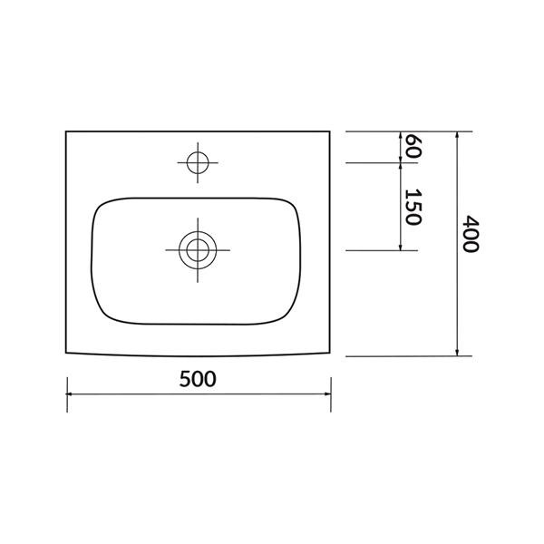 Lavoar pentru mobilier, Cersanit, Moduo, 50 x 40 cm, alb - 1 | YEO