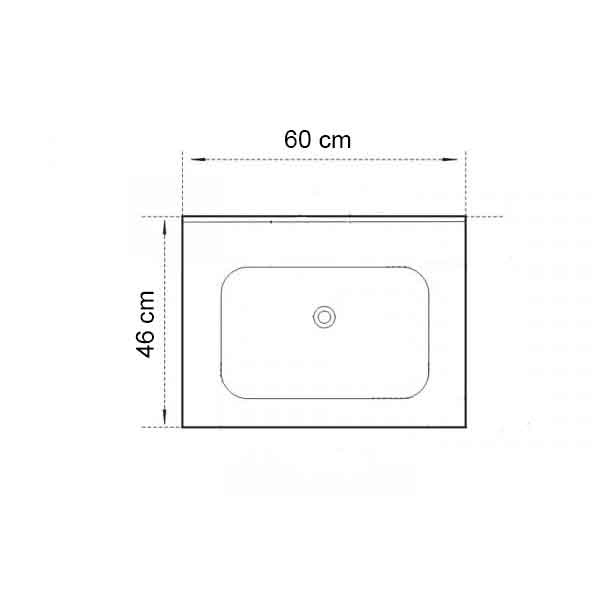 Lavoar pentru mobilier Fluminia, din ceramică, slim, alb, 60 x 46 cm - 2 | YEO