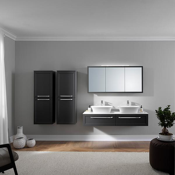 Masca cu blat pentru lavoar, Kolpasan, Blanche, 150 cm, antracit - 3 | YEO