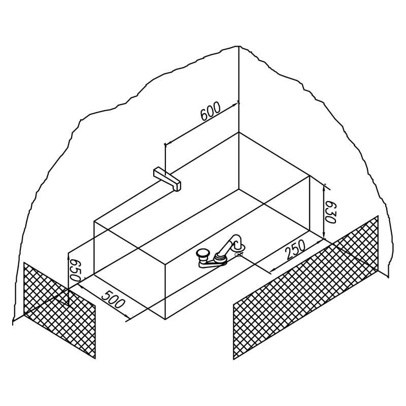 Masca laterala, Kolpasan, pentru cada Betty, 70 cm, alb - 1 | YEO