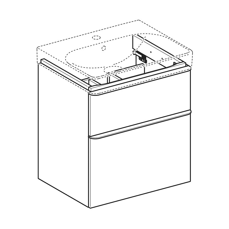 Mobilier pentru lavoar, Geberit, Smyle Square, 60 cm, lava mat - 1 | YEO