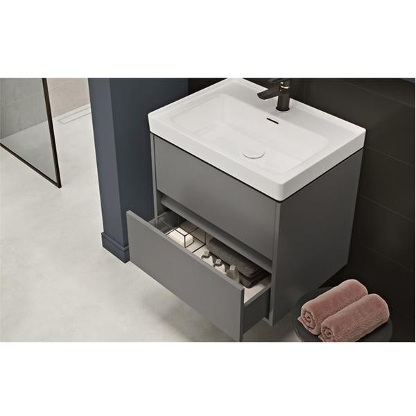 Mobilier suspendat Cersanit, Crea, 80 cm, gri - 2 | YEO