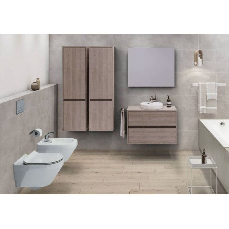Mobilier suspendat Cersanit, Crea, pentru lavoarele pe blat, 80 cm, stejar - 2 | YEO