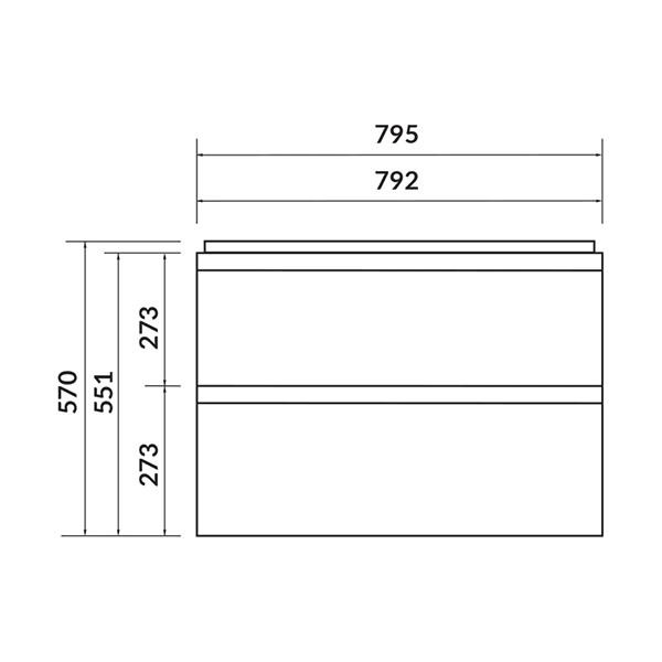 Mobilier suspendat, Cersanit, Moduo, pentru lavoar incastrabil, 50 cm, alb - 2 | YEO