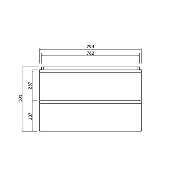 Mobilier suspendat Cersanit, Virgo 80, cu manere cromate, pentru lavoar incastrabil, stejar gri - 2 | YEO