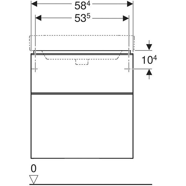 Mobilier suspendat Geberit, Smyle Square, pentru lavoar de 60 cm, alb - 2 | YEO