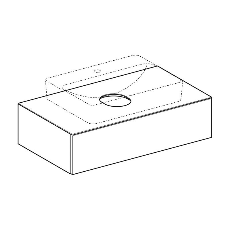 Mobilier suspendat, Geberit, VariForm, pentru lavoar pe blat, 90 cm, alb lucios - 1 | YEO