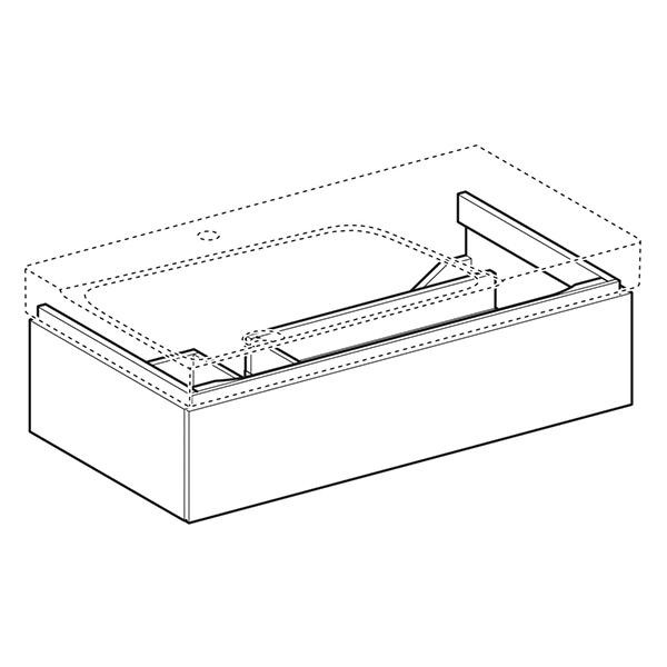 Mobilier suspendat, Geberit, Xeno2, pentru lavoar, cu sertar, greige - 2 | YEO