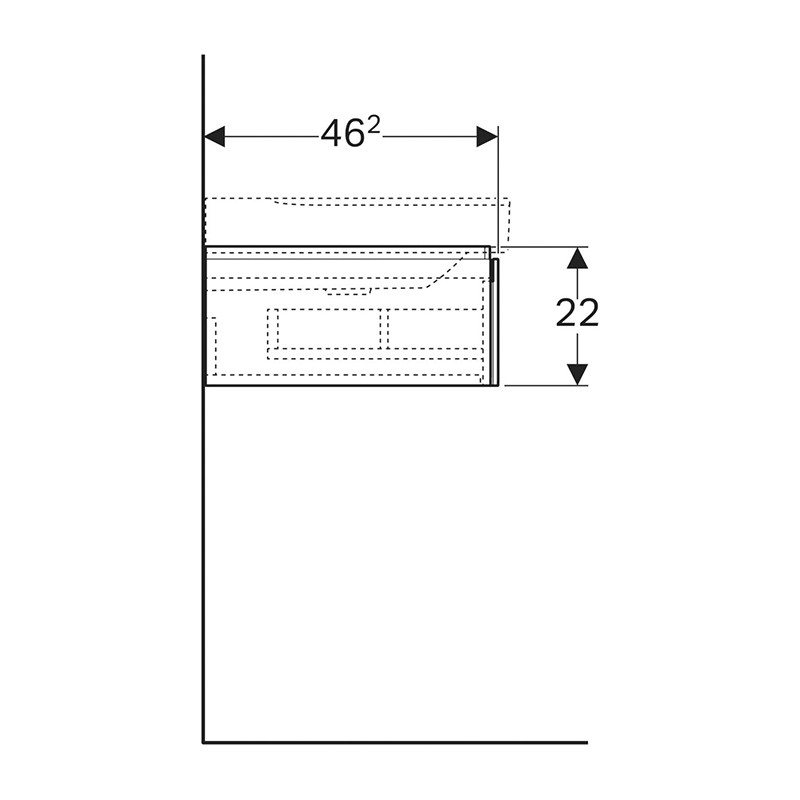 Mobilier suspendat, Geberit, Xeno2, pentru lavoar, cu sertar, gri scultura - 3 | YEO