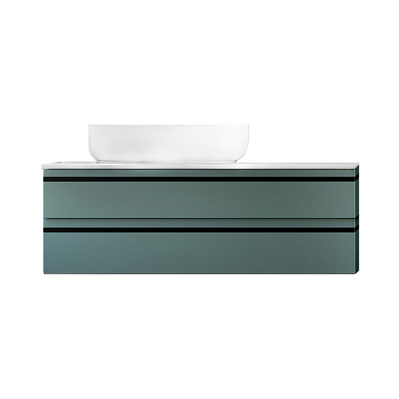 Mobilier suspendat, Kolpasan, Alexis, pentru lavoar pe blat 100 cm, Green - 1 | YEO