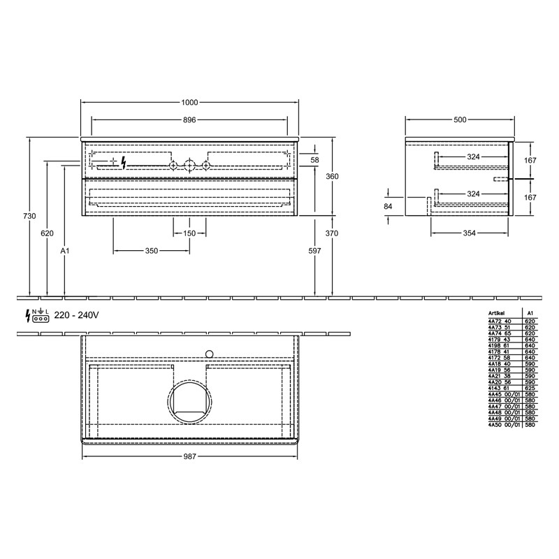 Mobilier suspendat pentru lavoar, Villeroy & Boch, Antao, 100 cm, Leaf Green matt lacquer/Honey Oak - 2 | YEO