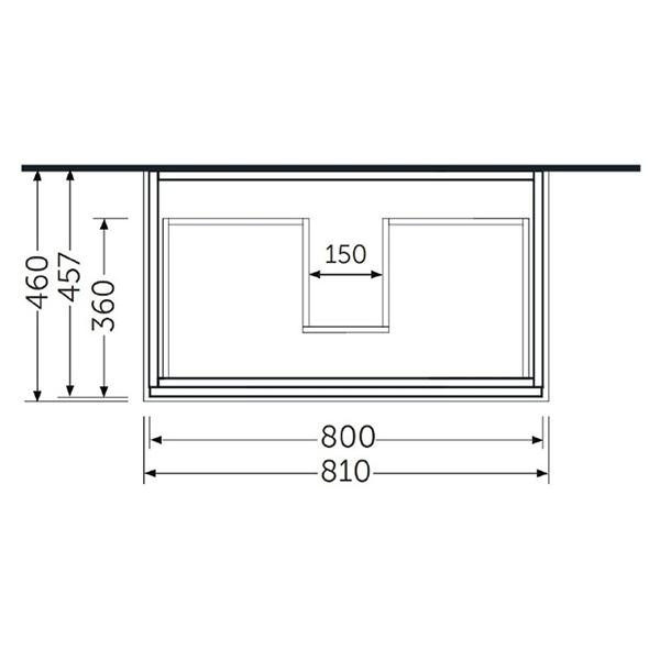 Mobilier suspendat, Rak, Joy, pentru lavoar incastrabil, 80 cm, gri - 2 | YEO