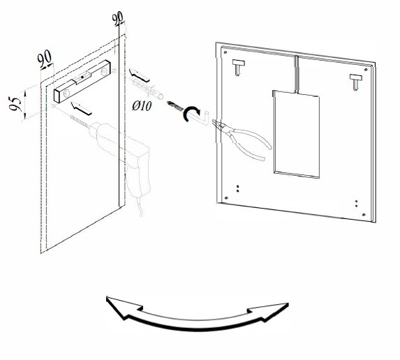 Oglindă simplă, Kolpasan, Sava 120 cm, dreptunghiulară - 3 | YEO
