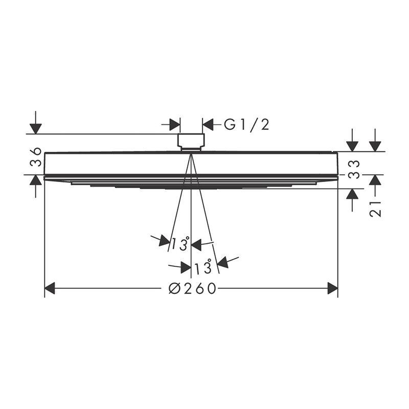 Palarie de dus, Hansgrohe, Pulsify S 260, 1 jet, negru mat - 2 | YEO