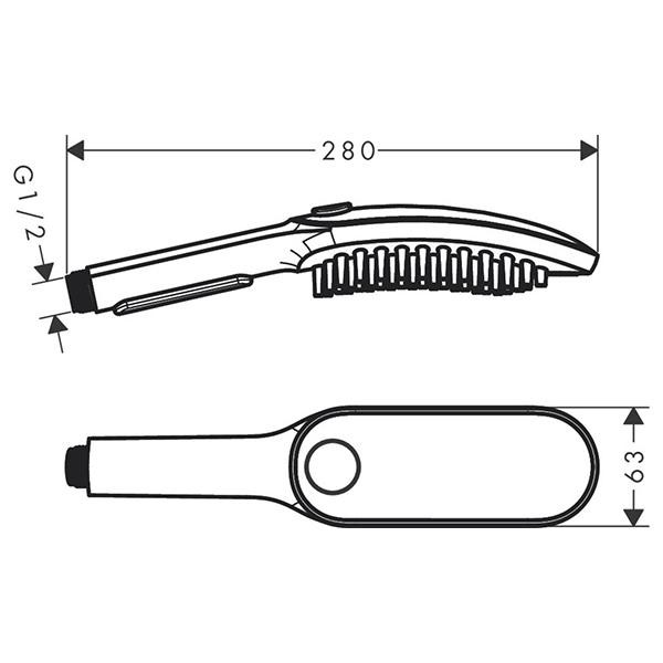 Para de dus, Hansgrohe, DogShower Select 150, 3 tipuri de jet, alb mat - 1 | YEO