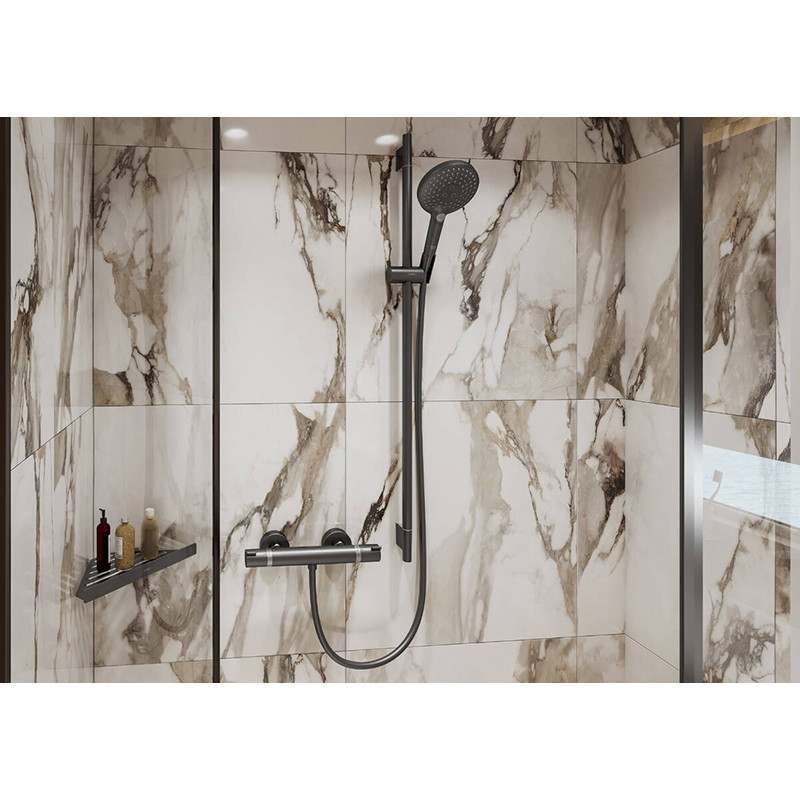 Pară de duș, Hansgrohe, Raindance Select S 120, cu 3 jeturi, negru cromat periat - 1 | YEO