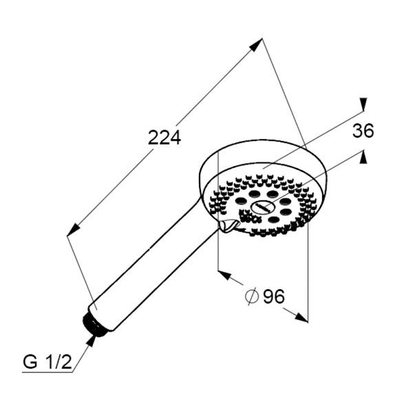 Para de dus, Kludi, Logo 3S, crom - 1 | YEO