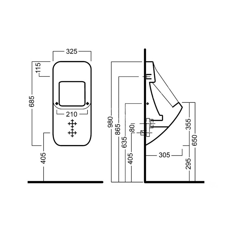 Pisoar suspendat, Hatria, Fusion, alb - 3 | YEO