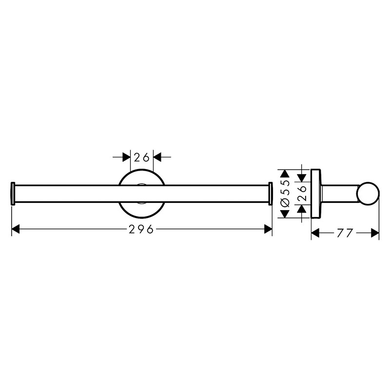 Porthartie dubla, Hansgrohe, Logis Universal, crom - 1 | YEO