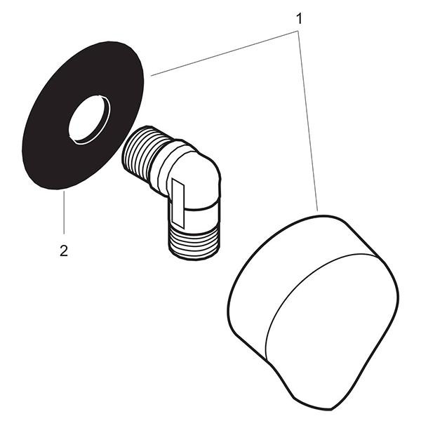 Racord dus, Hansgrohe, Fixfit E, alb mat - 1 | YEO