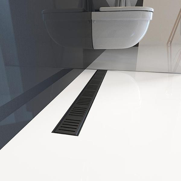 Rigola pentru dus, Alcadrain, Simple, cu capac, 55 cm, negru mat - 1 | YEO