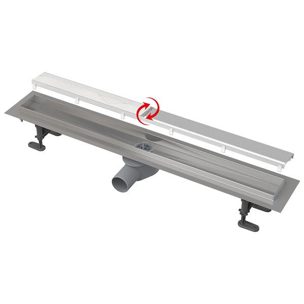 Rigola pentru dus cu capac faiantabil, Alcadrain, APZ13-DOUBLE9 FIT AND GO, 55 cm