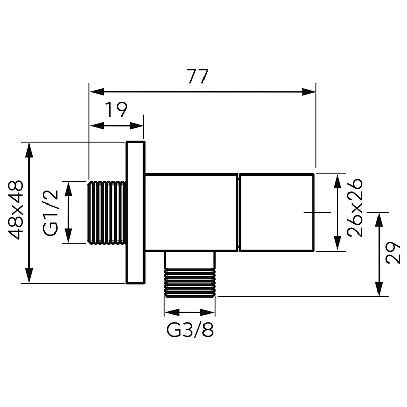 Robinet coltar, Ferro, 1/2x1/2, crom - 1 | YEO