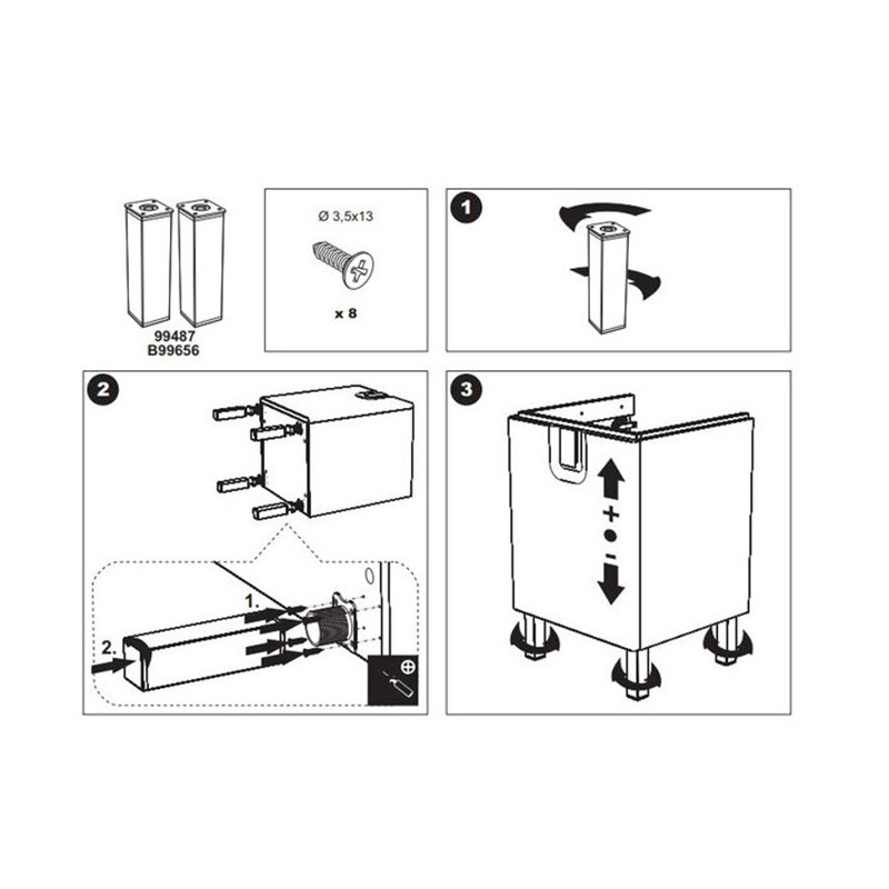 Set 2 picioare, Kolo, pentru mobilierul Twins, crom - 2 | YEO
