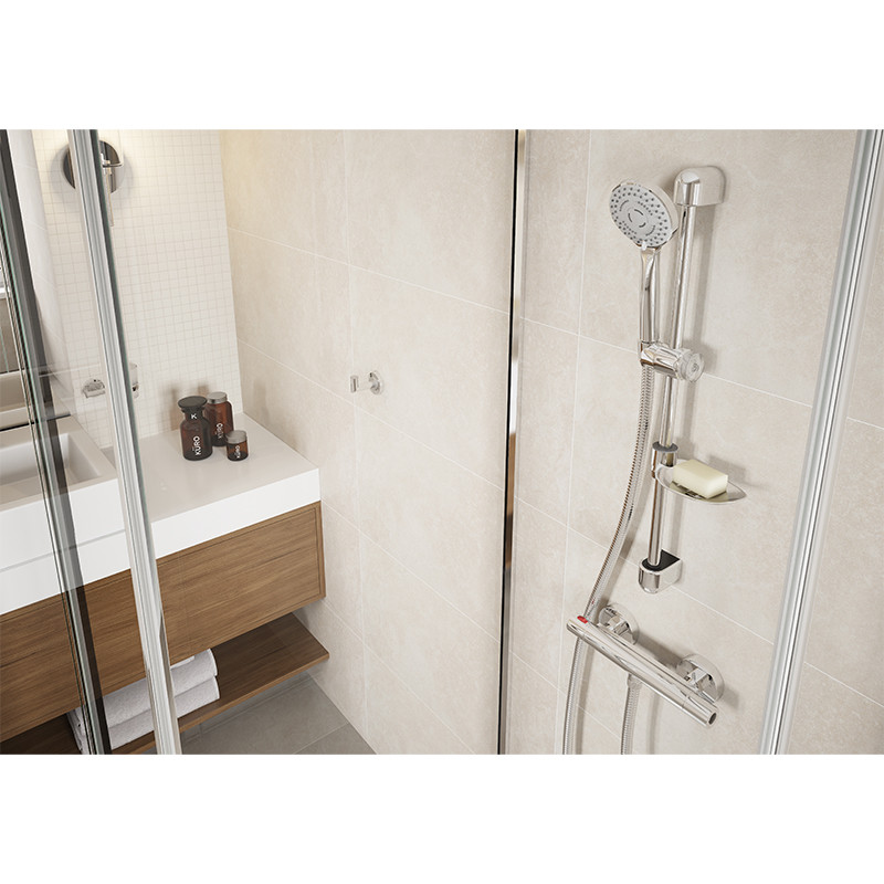 Set de duș, Ferro, Tutti, bară, suport culisant, furtun, crom, N340 - 2 | YEO