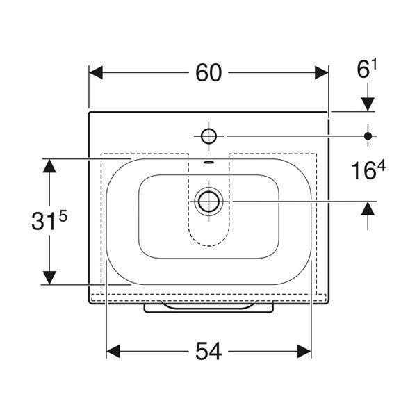 Set mobilier cu lavoar, Geberit, Selnova Square, lava, 60 cm - 2 | YEO