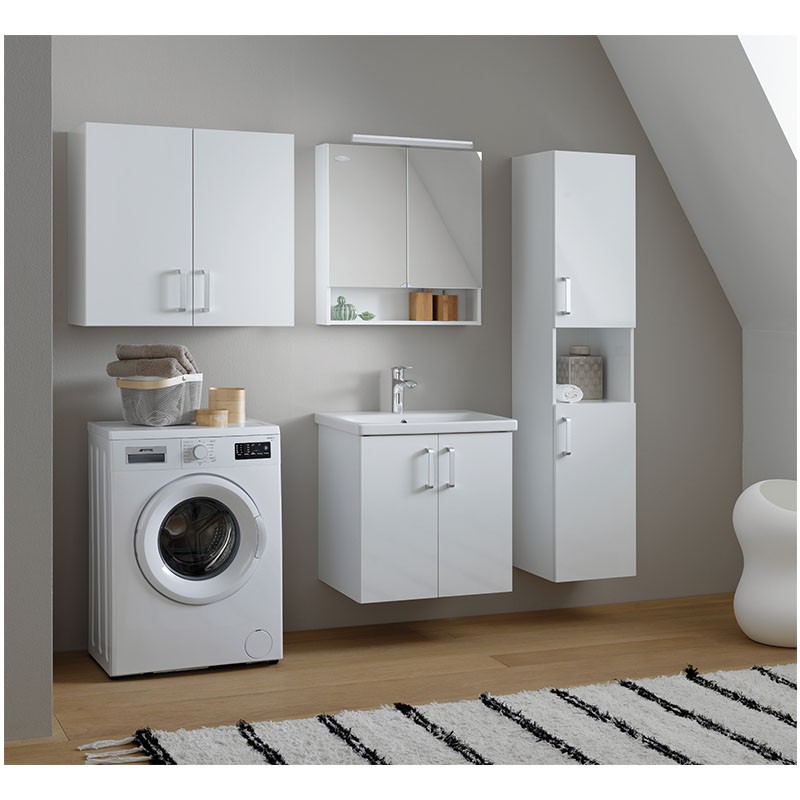 Set mobilier suspendat și lavoar, Kolpasan, Evelin, 65 cm, alb - 3 | YEO
