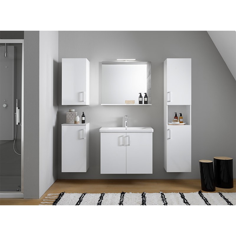 Set mobilier suspendat și lavoar, Kolpasan, Evelin, 80 cm, alb - 1 | YEO