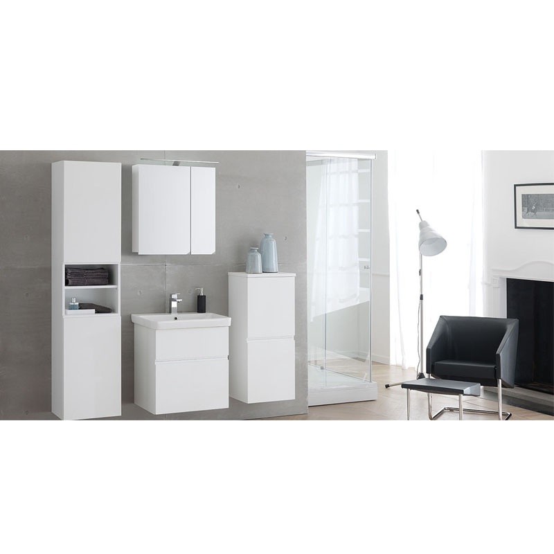 Set mobilier suspendat si lavoar Kolpasan, Oxana, 80 cm, alb - 2 | YEO