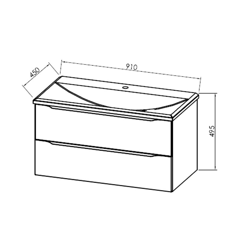 Set mobilier suspendat si lavoar Kolpasan, Tara, 91 cm, craft wood - 3 | YEO