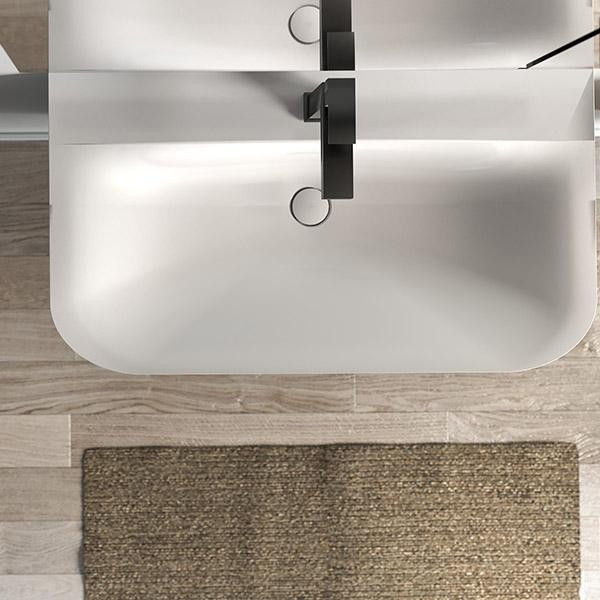 Set mobilier suspendat si lavoar, Kolpasan, Vittoria, 80 cm, dark grey - 2 | YEO