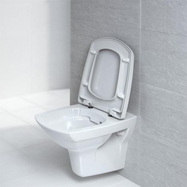Set vas WC suspendat Cersanit, Carina New, cu capac, Clean On, alb - 2 | YEO