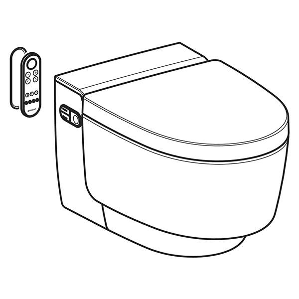 Set vas wc suspendat Geberit, AquaClean Mera Classic, rimless, cu functie de bideu, alb alpin - 2 | YEO