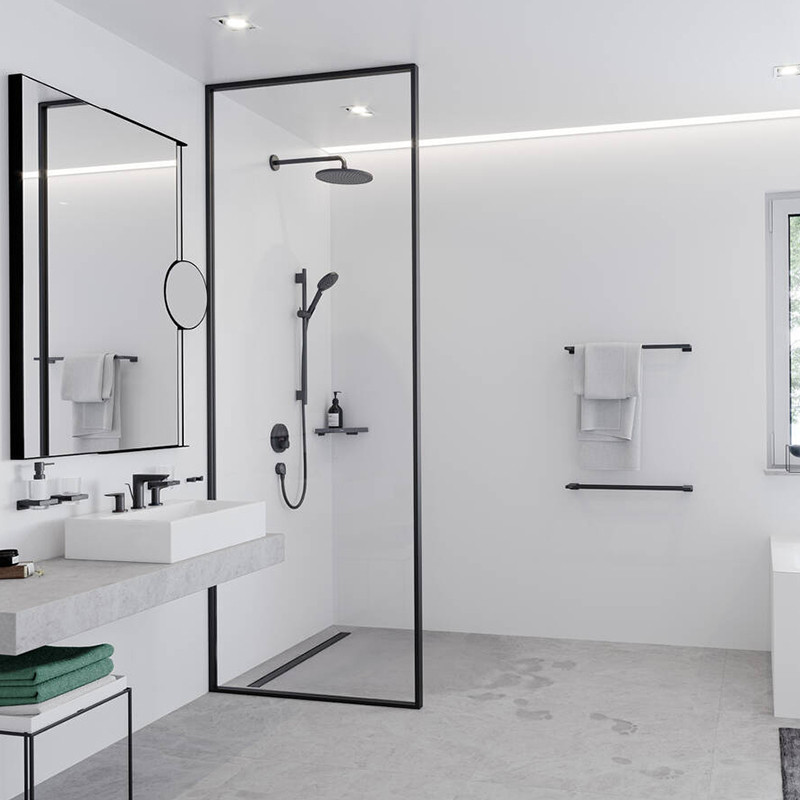 Suport prosop, Hansgrohe, AddStoris, negru mat - 2 | YEO