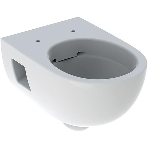 Vas wc suspendat Geberit, Selnova, forma partial inchisa, rimfree, alb