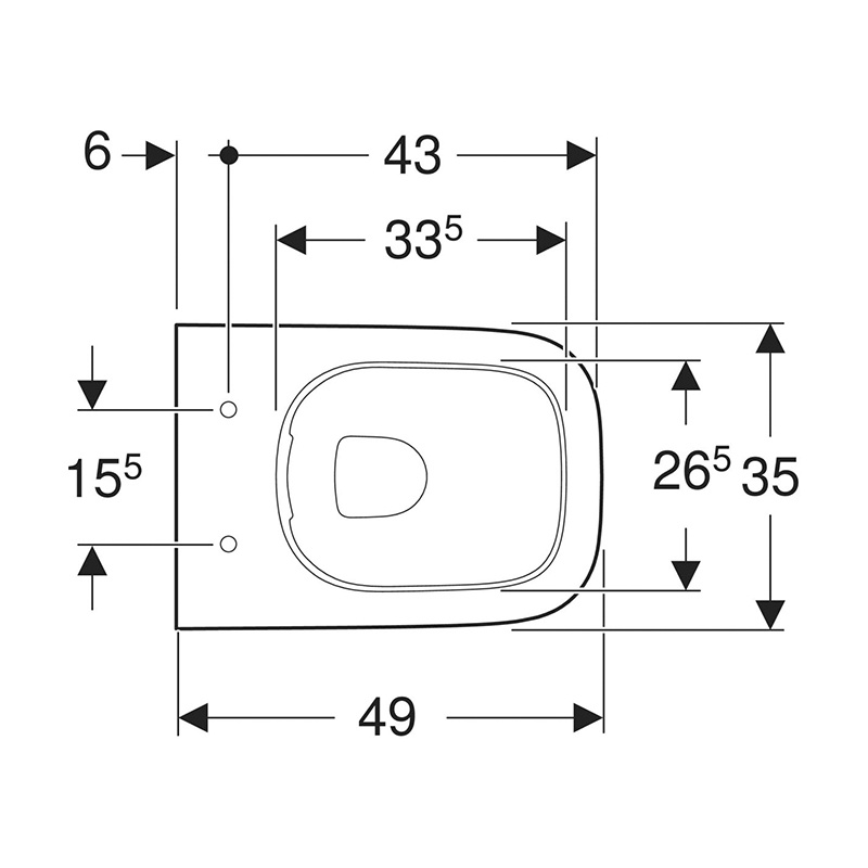 Vas WC suspendat, Geberit, Smyle Square, rimless, compact, alb - 3 | YEO