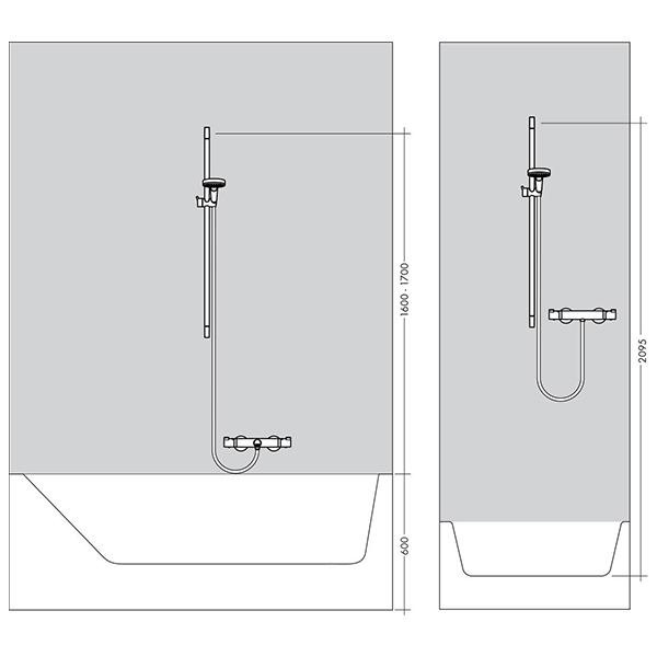 Bara de dus, Hansgrohe, Unica S Puro, cu furtun, 65 cm, negru mat - 1 | YEO
