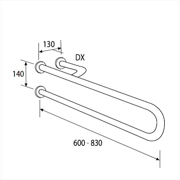 Bara de siguranta cu sprijin pe dreapta, Thermomat, 60 cm, alb - 1 | YEO