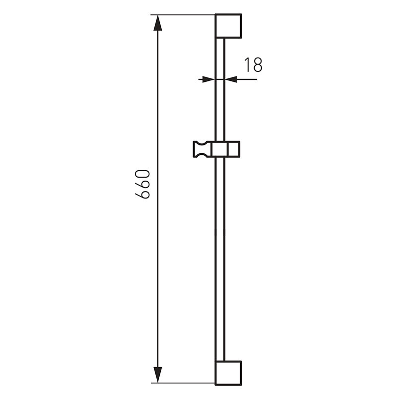 Bara pentru dus, Ferro, cu suport reglabil, 65 cm, crom - 1 | YEO