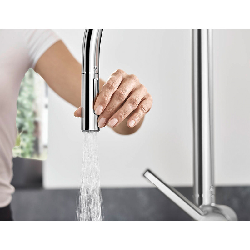 Baterie de bucătărie, Hansgrohe, Talis M54 210, 2 jeturi, pipă extractibilă, crom, 72800000 - 3 | YEO