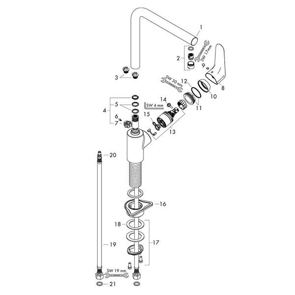 Baterie de bucatarie monocomanda, Hansgrohe, Focus, M41 280, crom - 2 | YEO