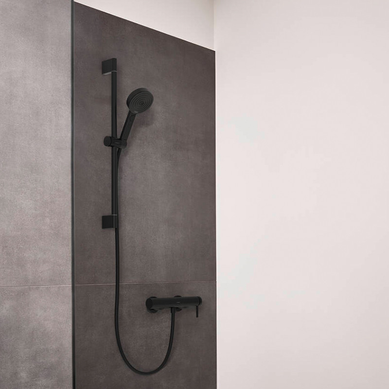 Baterie dus, Hansgrohe, Finoris, negru mat - 1 | YEO